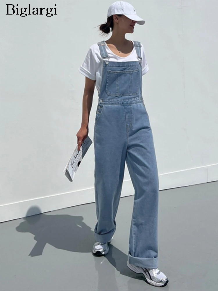 

Jeans Sleeveless Overalls Pant Women Loose Casual Fashion Ladies Trousers Korean Style Woman Straight Overalls Pants