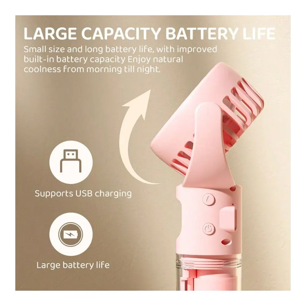 

Portable Handheld Misting Fan, Adjustable Head, 4 Speeds, USB Rechargeable, Personal Humidifying Cooling Fan For Home, Office,