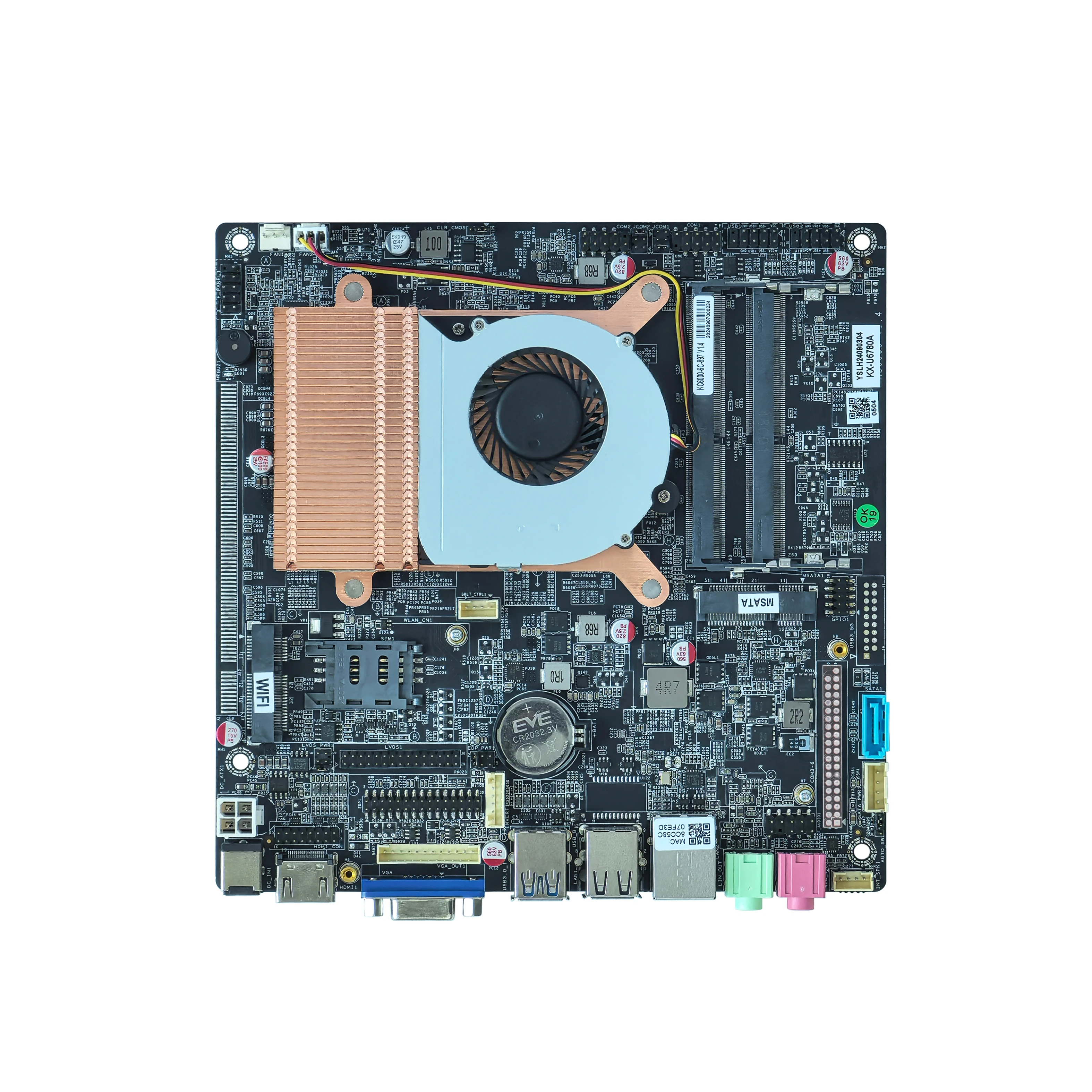 ELSKY Zhaoxin KX6000 Mini ITX Motherboard with 4USB Support  Windows 10 for Computer