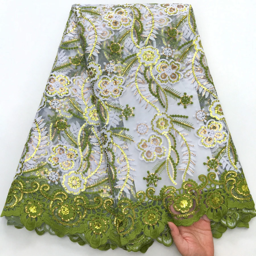 

Африканская молочная шелковая кружевная ткань - мягкий тюль с цветочной вышивкой и блестками для платьев от кутюр | Прозрачная свадебная сетчатая ткань
