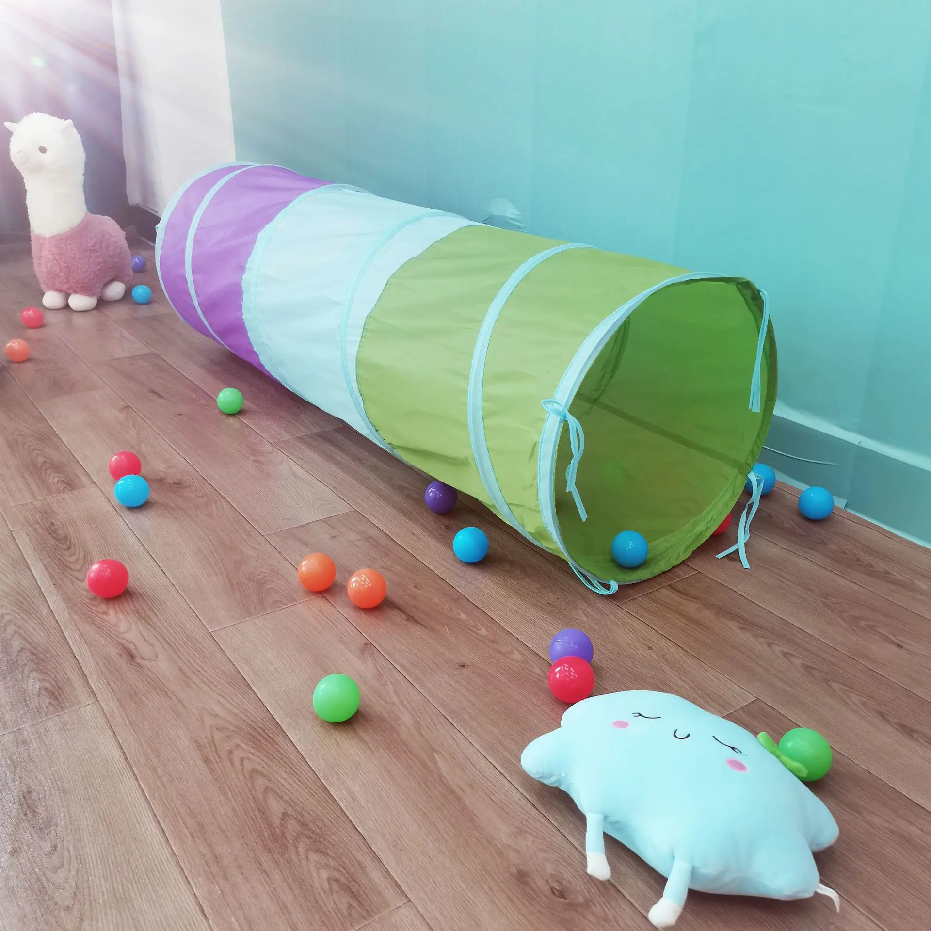 Tenda portatile per bambini Tunnel strisciante casa da gioco tenda arcobaleno bambini piccola casa tenda Tipi tubo giocattolo per interni giochi striscianti per bambini