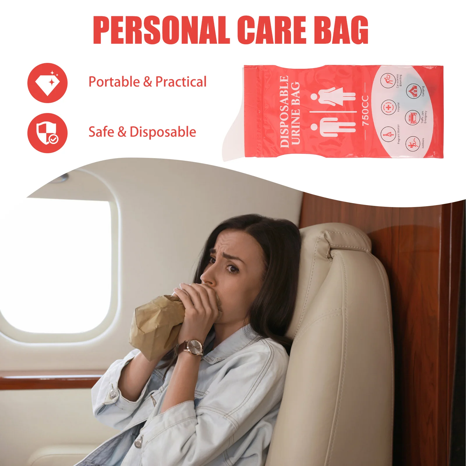 4 Pcs Disposable Urine Bags Portable Travel Pee Pouches Emergency Vomit Container Compact Size Easy Storage Outdoor Activities