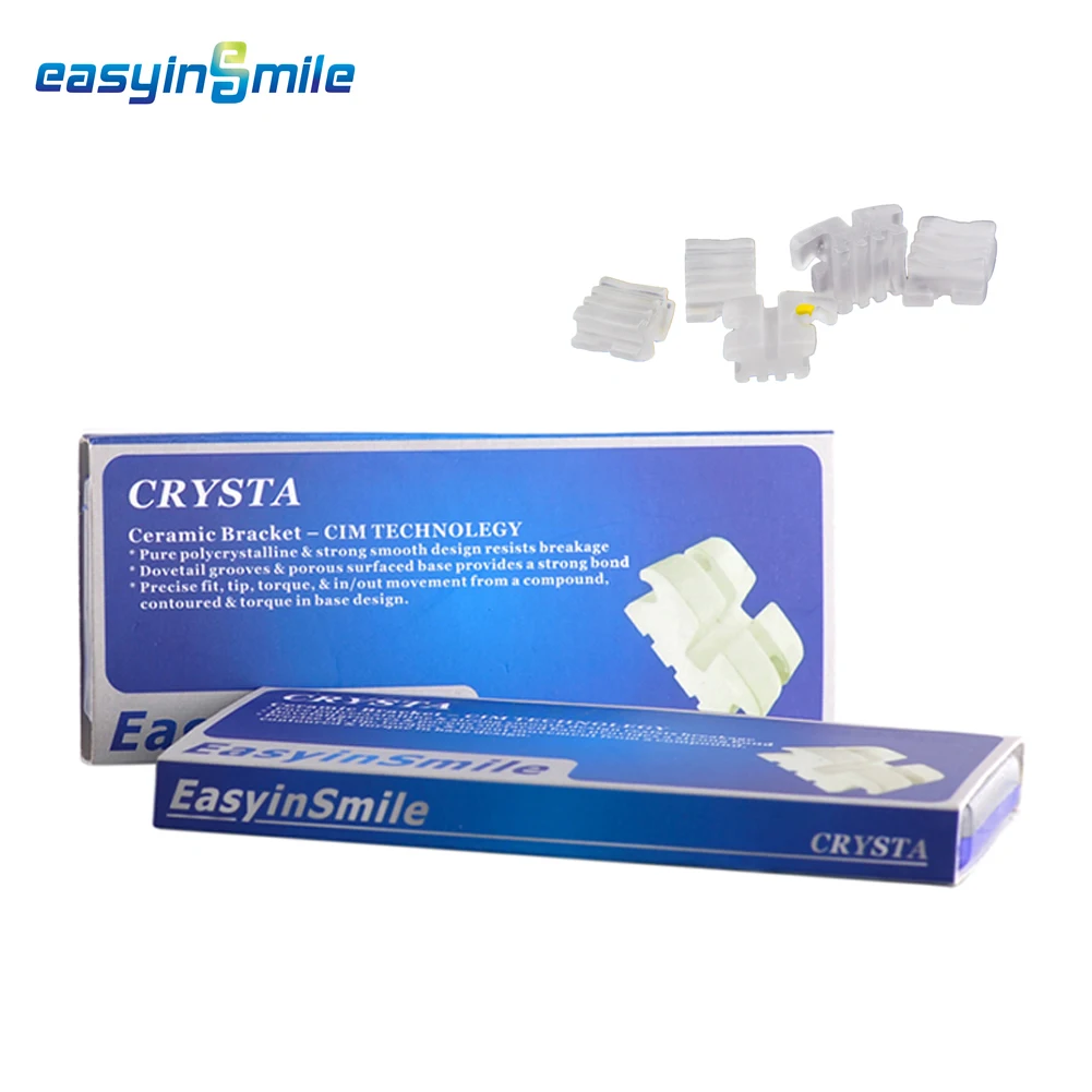 Orthodontic Clear Brackets Easyinsmile Dental Ceramic Materials Brackets Braces Roth /MBT with Hook 022