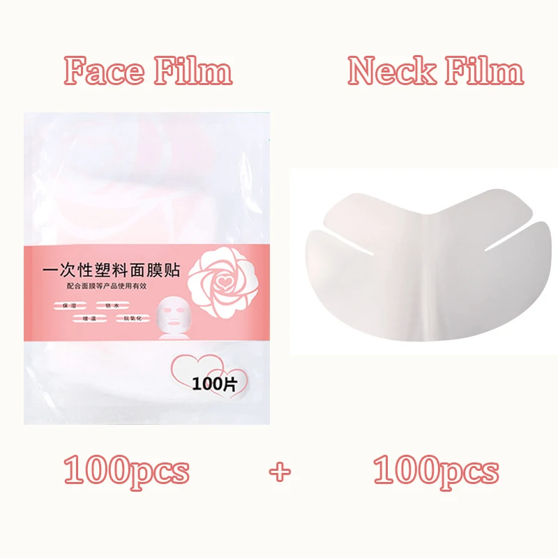Película plástica desechable para la cara, mascarilla limpiadora de cara completa, pegatinas para el cuello, papel transparente, máscaras de PE, herramienta saludable de belleza Facial