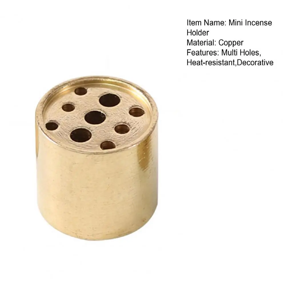 Decorative Mini Incense Holder Copper Heat-resistant Incense Base with 9 Hole Creative Sandalwood Incense Burner Home Decoration