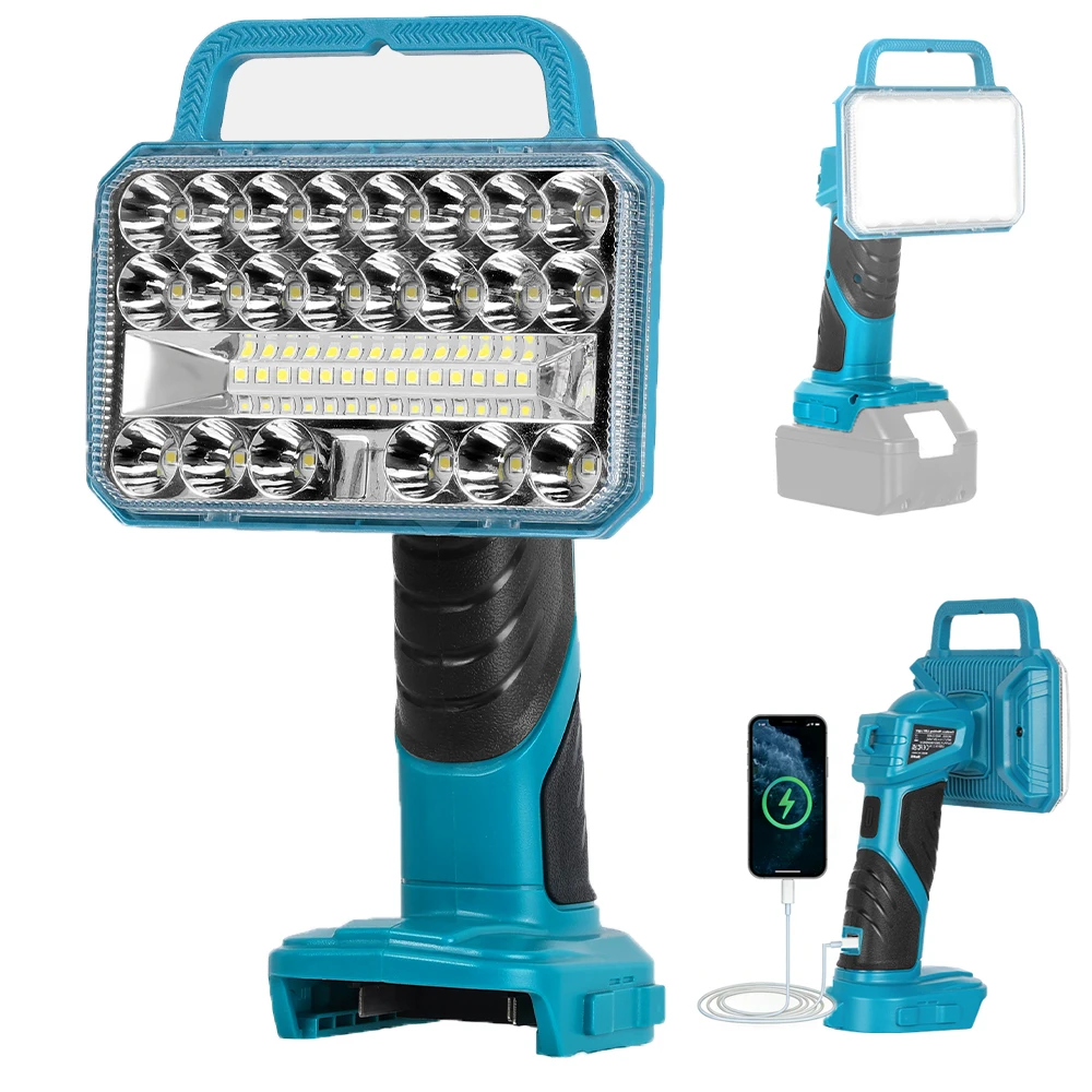 コードレス充電式-led-照明緊急ランプ屋外折りたたみ懐中電灯夜間作業スポットライト釣りランプマキタ-18v