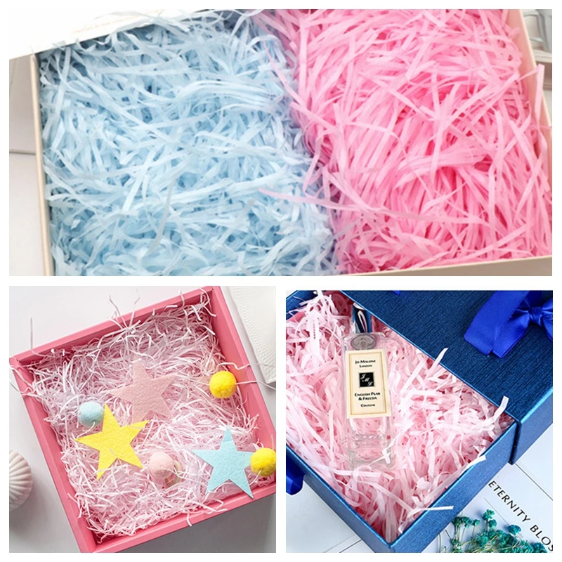 50g/Pack Colorful Shredded Lafite Paper DIY Wedding Party Candy Gift Box Filling Material Christmas Packaging Filler Home Decor