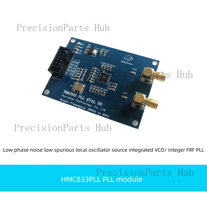HMC833 PLL Phase-locked Loop RF Signal Source Wideband Frequency Source 25M-6G Low Phase Noise Local Oscillator