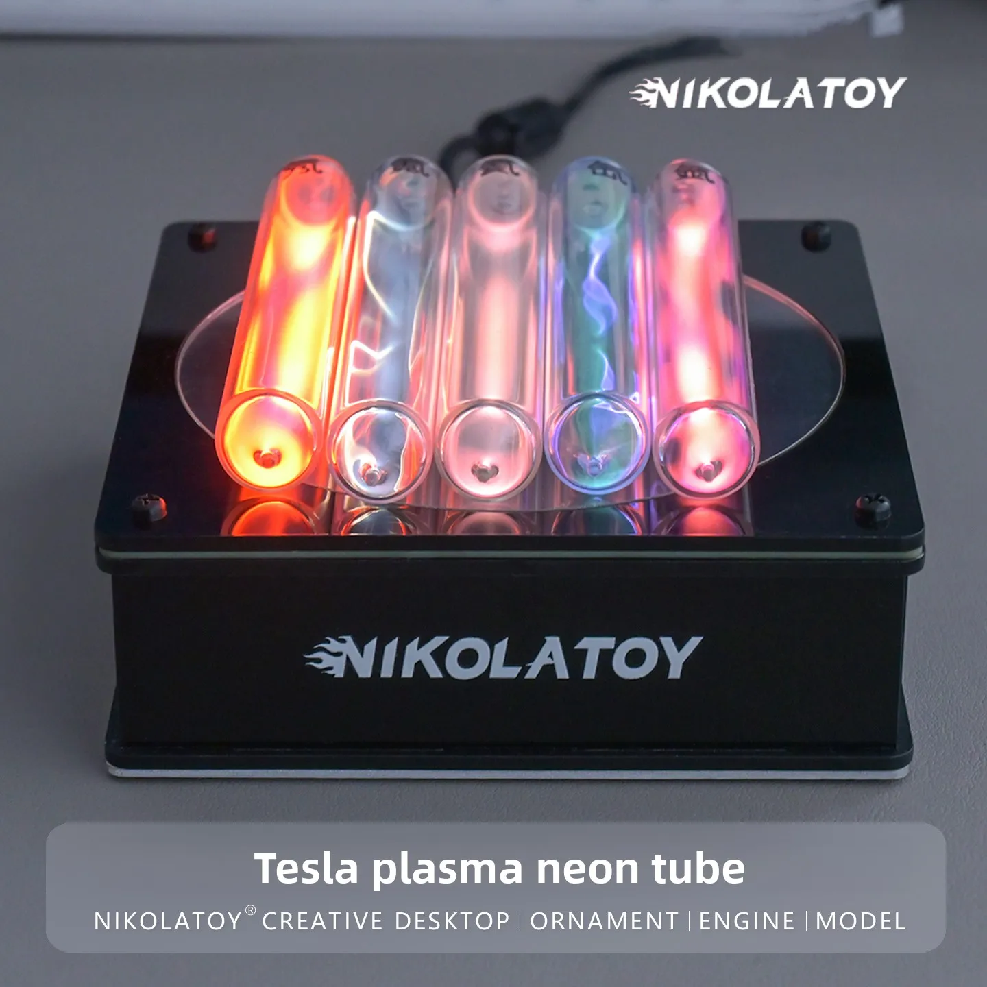 

NIKOLATOY Plasma Rare Gas Exciter Glass Sealed Inert Gas Luminescent Tube Handmade Scientific Research Teaching Aids