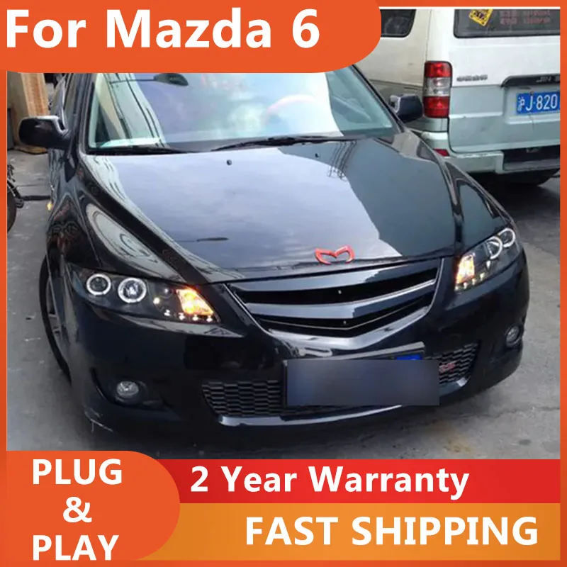 

Car Accessories for Mazda 6 Headlights DRL Turn Signal Low High Beam Projector Lens Mazda6 Head Llight