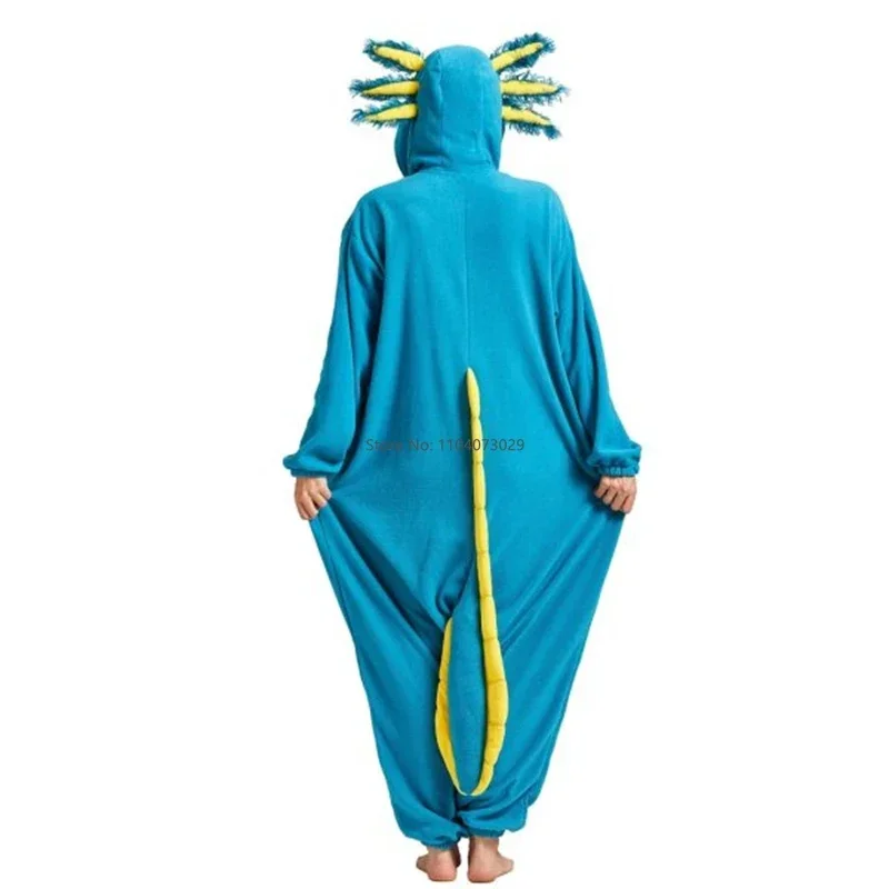 New 2025 Onesishow animal Kigurumi pyjamas Halloween onesie adult kids cartoon blue axolotl pajama cosplay party women men X159