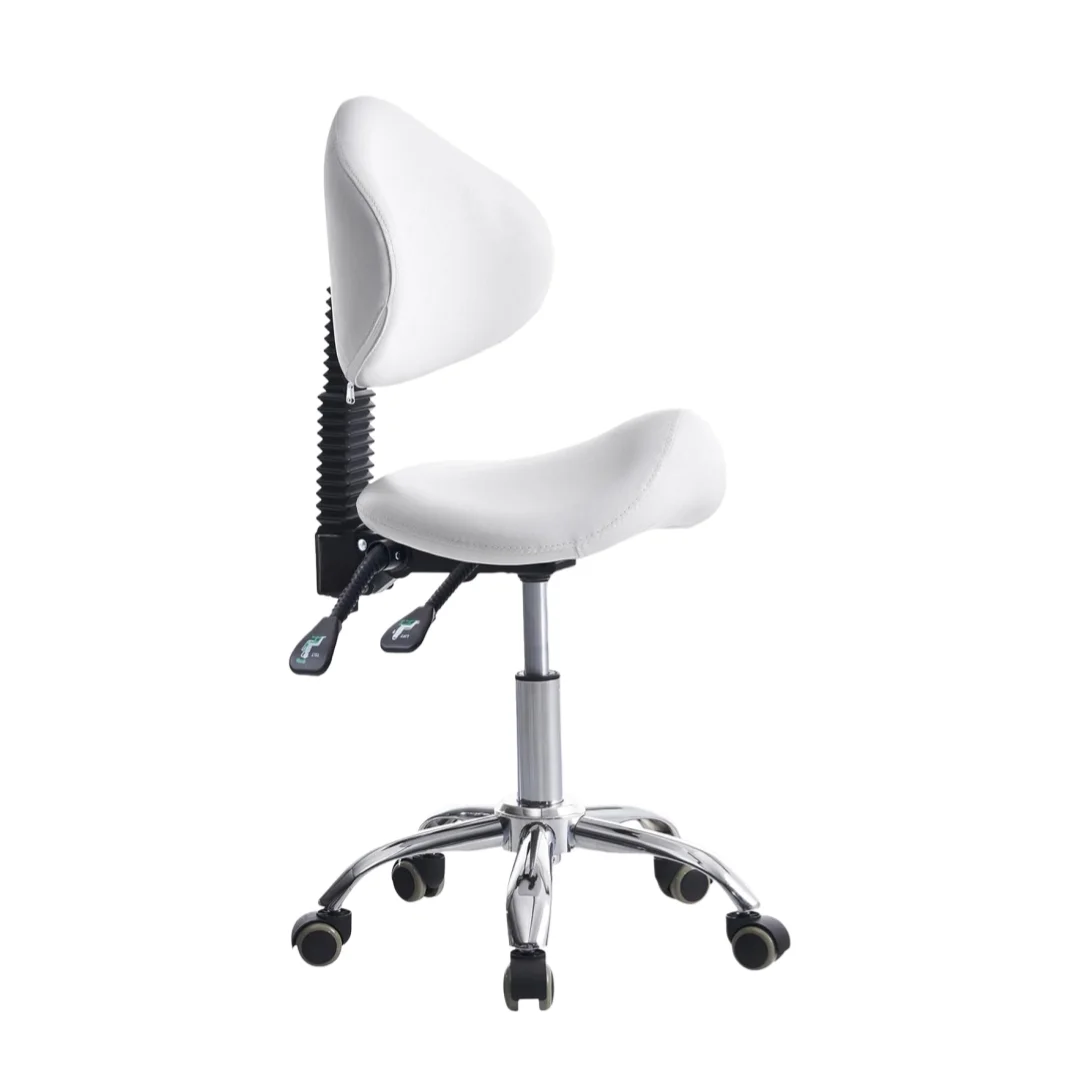 Saddle Stool Chair Rolling With Back Esthetician Chair For Nail Tech Dental Tattoo Artist Eyelash Hairdresser Hairstylist Medica