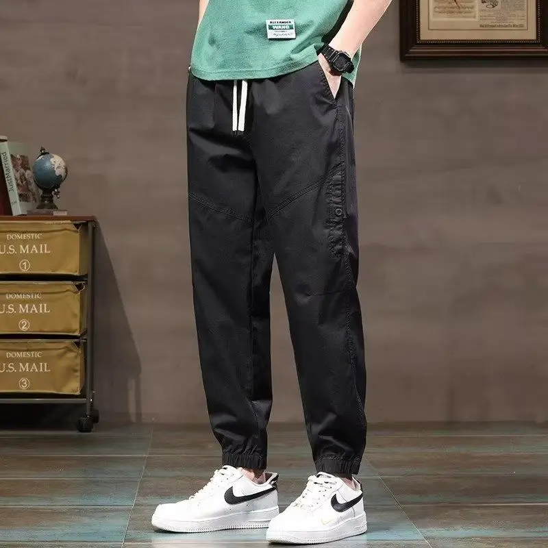 Men's Harem Pants Spring Summer Lightweight Loose Fit Streetwear Trousers Casual Long Pants Korean Style Design