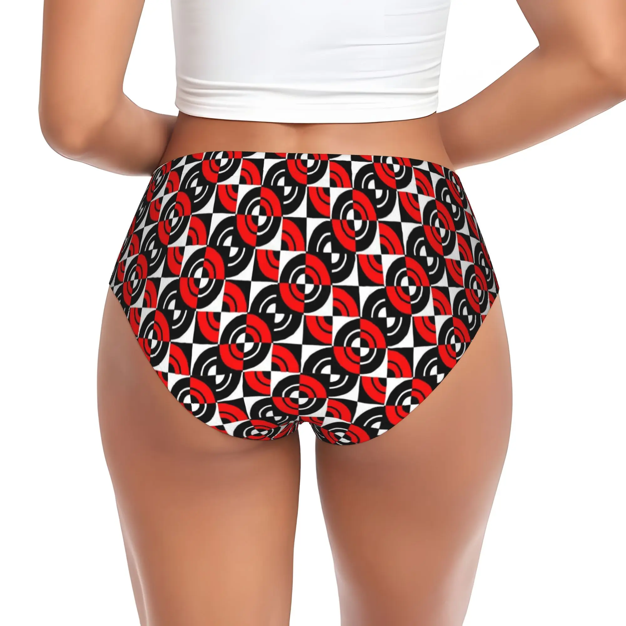 Women Retro Style Circular Geometric Seamless  Panties Comfort  Briefs Underwear
