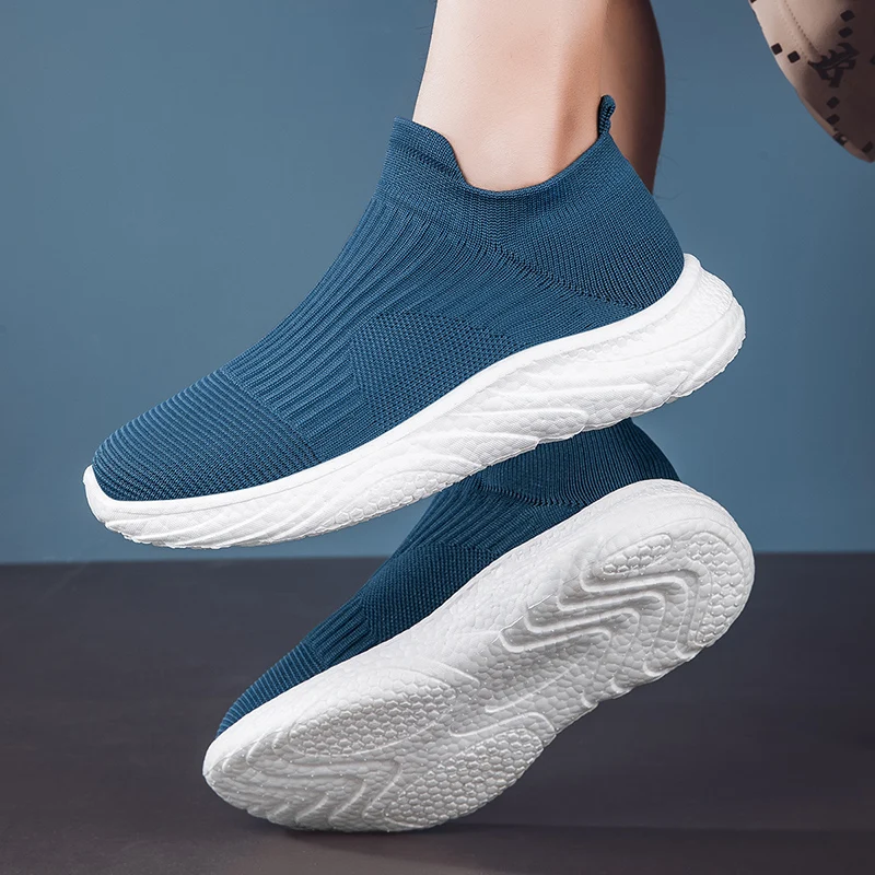 Breathable Casual Shoes Women Men Sneakers Outdoor Running Shoes Low Top Sock Shoes Slip on Soft Sole Lightweight Size 36-45