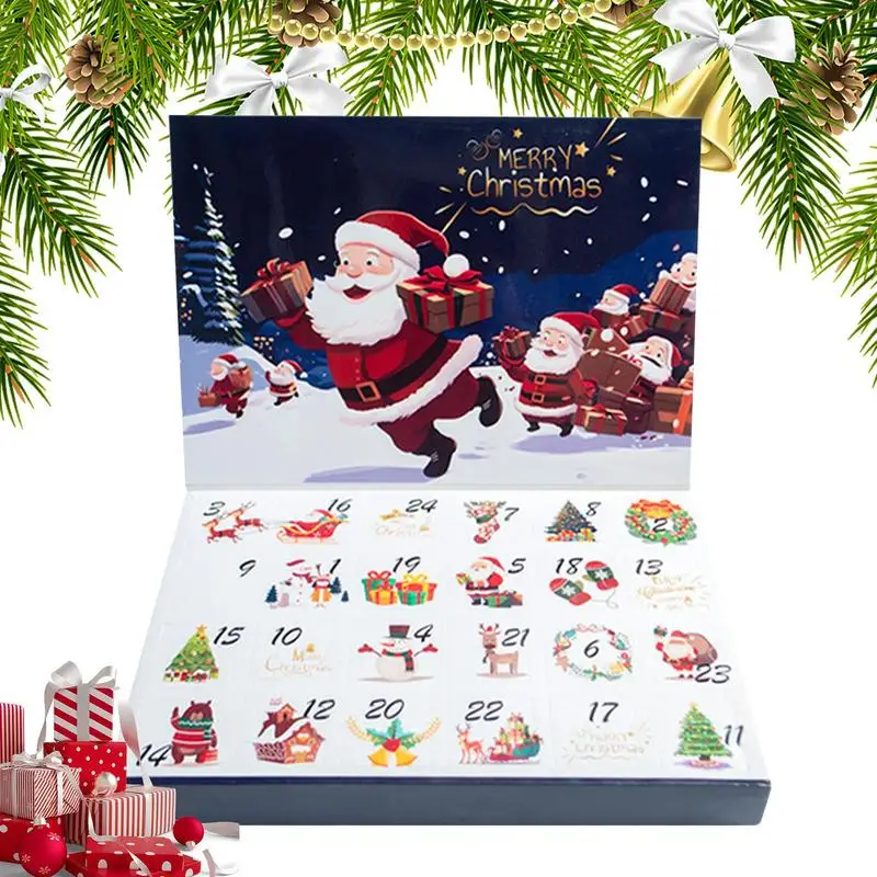 2024 Christmas Advent Calendar 24pcs Empty Gift Boxes Countdown Calendar Fillable Cardboard Number Boxes for Christmas Gift Wrap