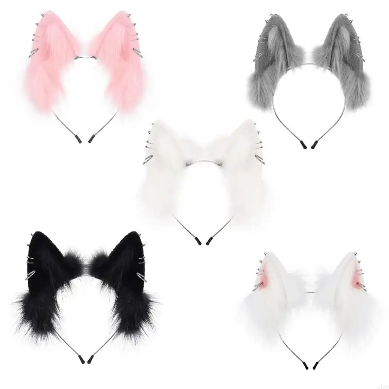 

270D Soft Plush Animal Ear Headband For Halloween Cosplay Costume Parties Comfortable Adjustable Hair Accessories For Kids