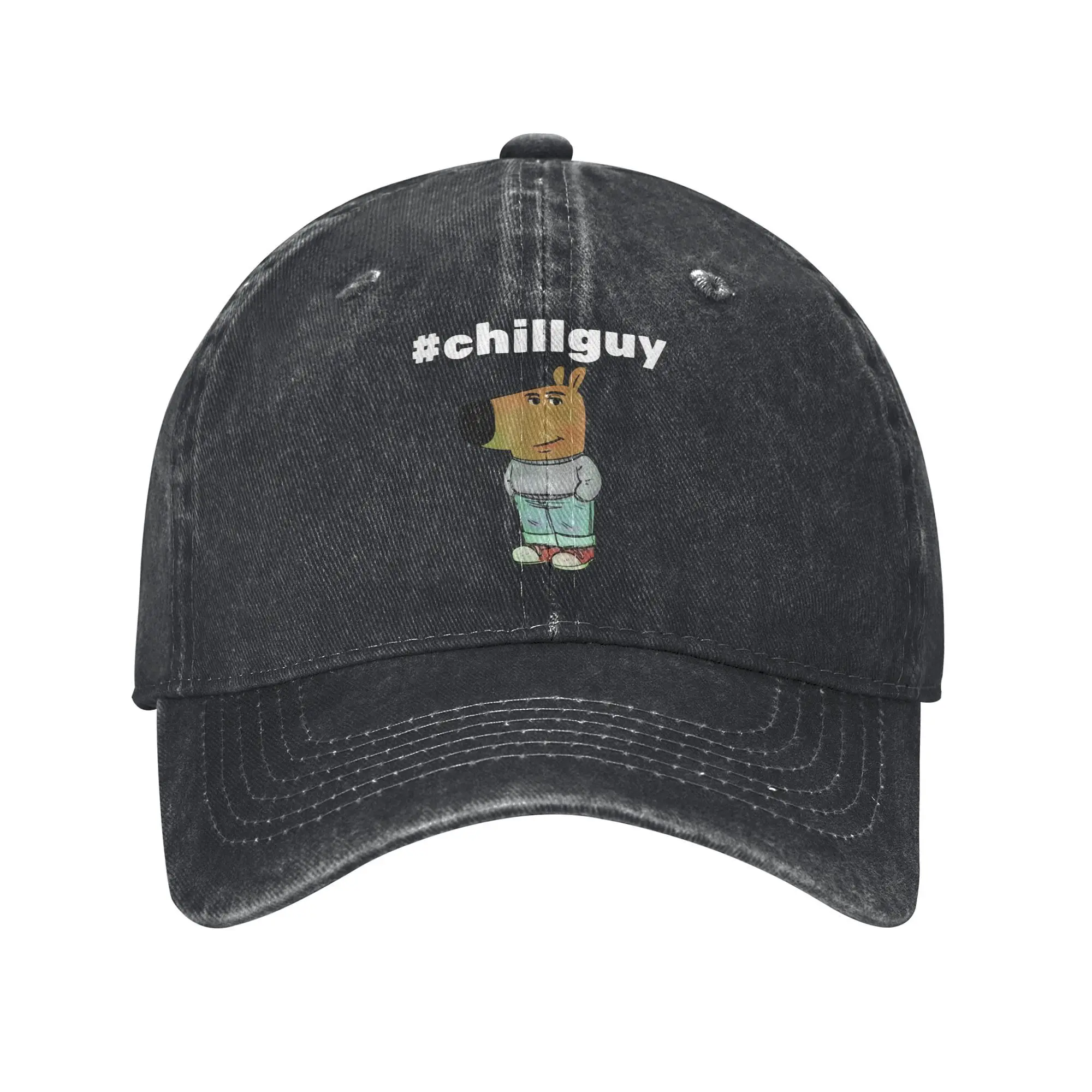 Just a Chill Guy #Chillguy Funny Meme Unisex Baseball Cap My New Character Distressed Hat Outdoor Running Adjustable Sun Cap