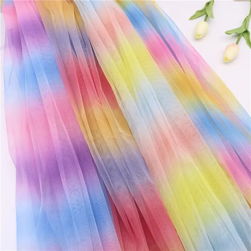 100x155cm Iridescent Tulle Fabric Wedding Birthday DIY Party Photograph Backdrop Girl Tutu Skirt Cloth Accessories Supply