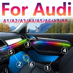 LED Car For Audi A3 Interior Atmosphere upgrade Ambient Light kit A6 A7 C5 C6 Q3 Q2 Q7 A1 A4 64 Color RGB Symphony APP 12V