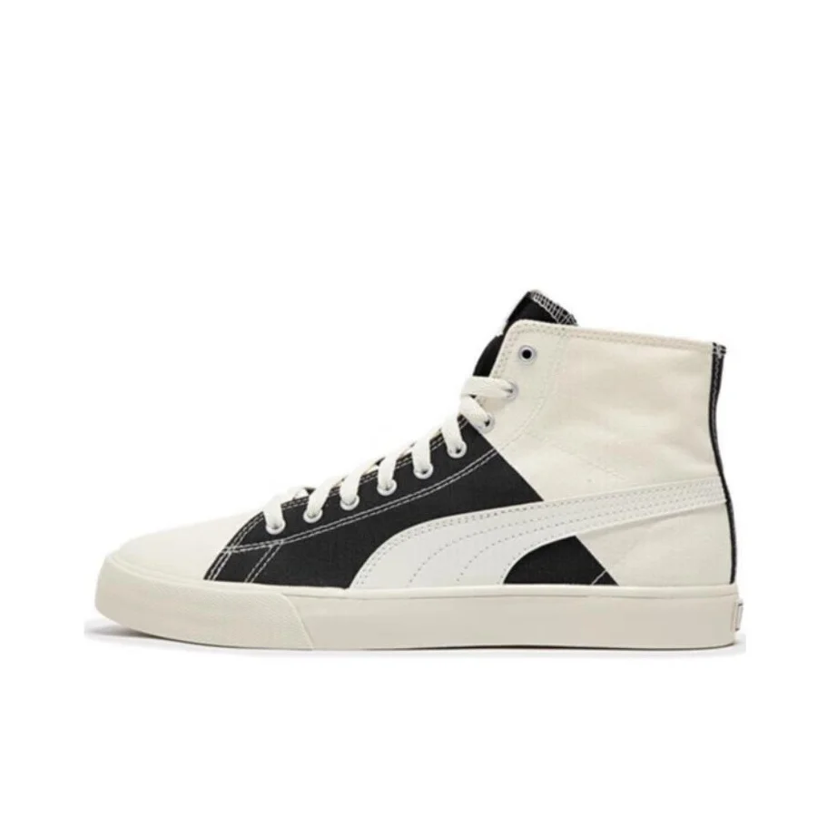 PUMA Abrasion Resistant Cushioning High top Skateboard Shoes Unisex White Green Yellow 399317-02