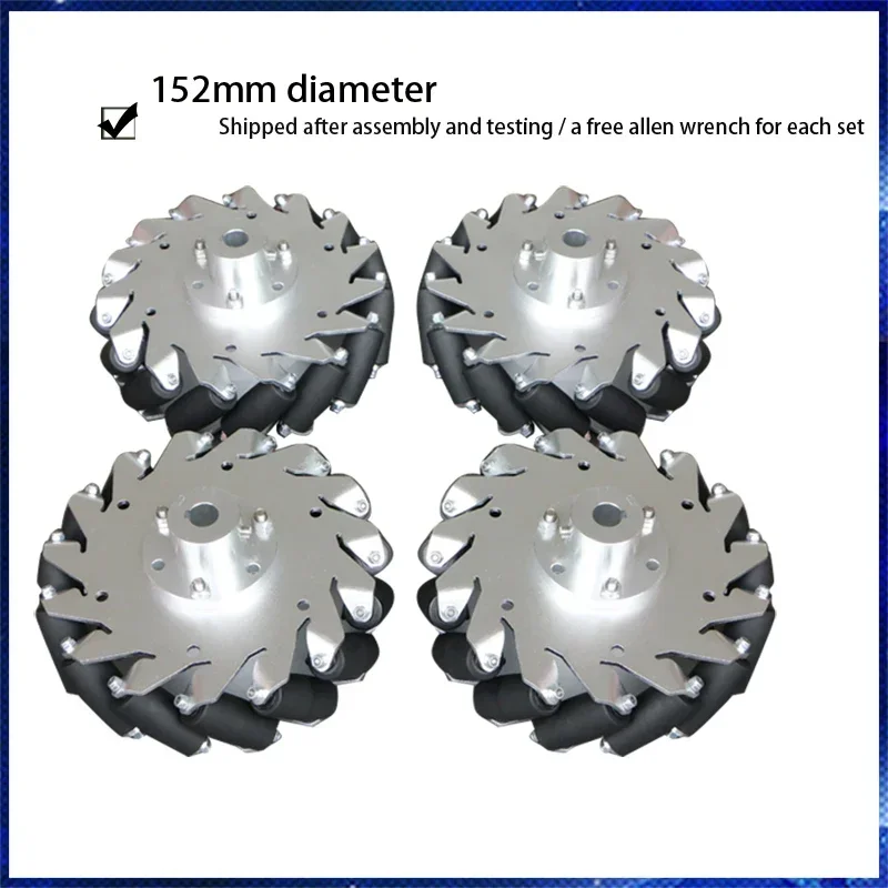 4pcs/set 152mm Mecanum Wheel Aluminum Alloy Metal Omni-directional Wheel for Arduino Raspberry Pi DIY Robotic Car