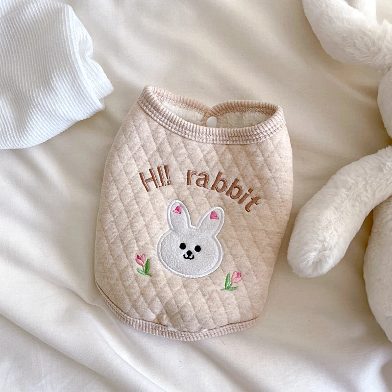 

Thickened Warm Dog Clothes Pet Cotton Jacket Winter Teddy Cartoon Button Up Shirt Dog Soft Two Legged Clothing