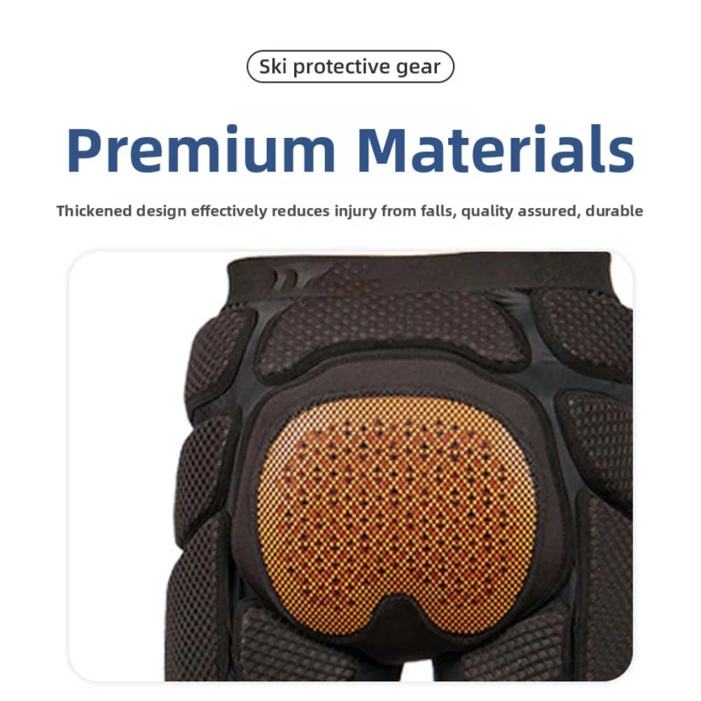 Lightweight Ski Hip Armor Shorts with Breathable Nylon Spandex Blend Secure Fit for Dynamic Movement in Snow Sports