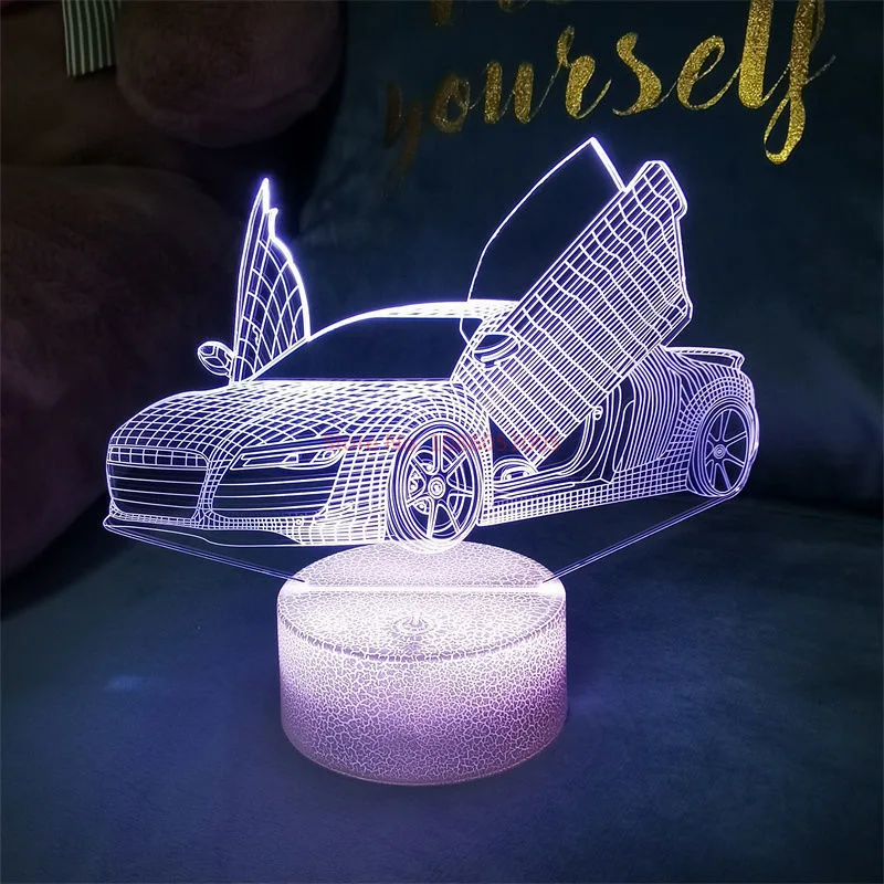 Cool Supra Car Anime 3d Led Nightlights Truck Lamp Colorful Changing Night Lights Table Lamp Home Decoration Birthday Gifts