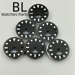 BLIGER Glossy Watch Dial 29mm For NH34 GMT Men's Watch Black Dial With Green Red Blue Orange GMT TextGreen Blue Luminous Index