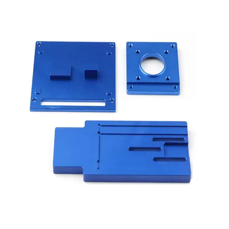 Custom Blue Anodized Aluminum Alloy CNC Machining Precision Panel Kit Equipment Mounting Substrate Set