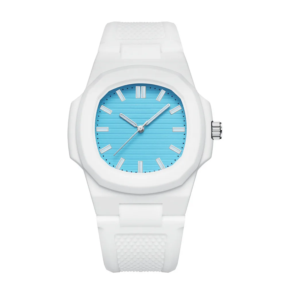 Reloj de pulsera cuadrado de silicona Para Hombre, cronógrafo deportivo de cuarzo, resistente al agua, ideal Para regalo de pareja