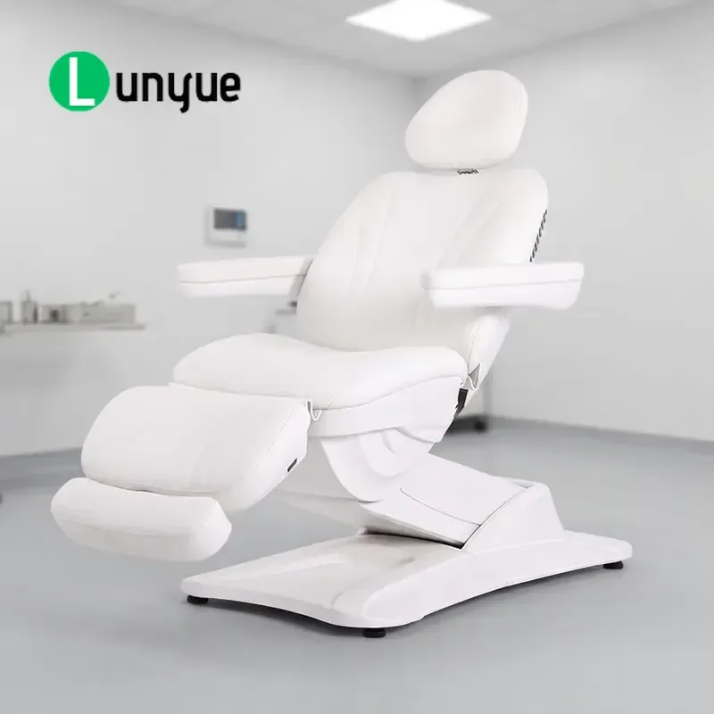 Four Motor Electric Facial Care Bed PU Leather Treatment Table High Density Sponge Recliner for Beauty Spa Modern