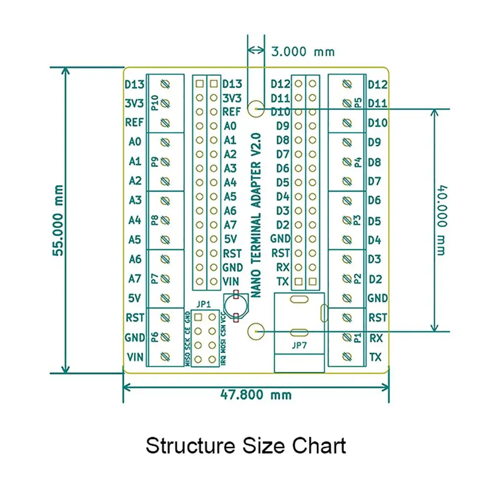 Nano V 3,0 AVR ATMEGA328P Terminal Adapter Expansion Board mit NRF2401 + Expansion Interface DC für Arduino