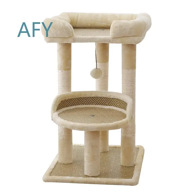 Large Cat Scratching Post for Cats with Sisal Rope Climbing Platform Jumping Tower Space Saving Pet Supplies for Small