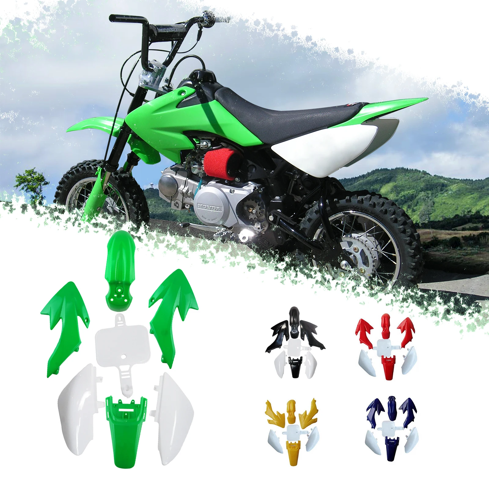 

Motorcycle Plastic Fender Body cover For Honda CRF50 XR50 Baja DR49 For SSR Coolster 110 125 Pit Bike