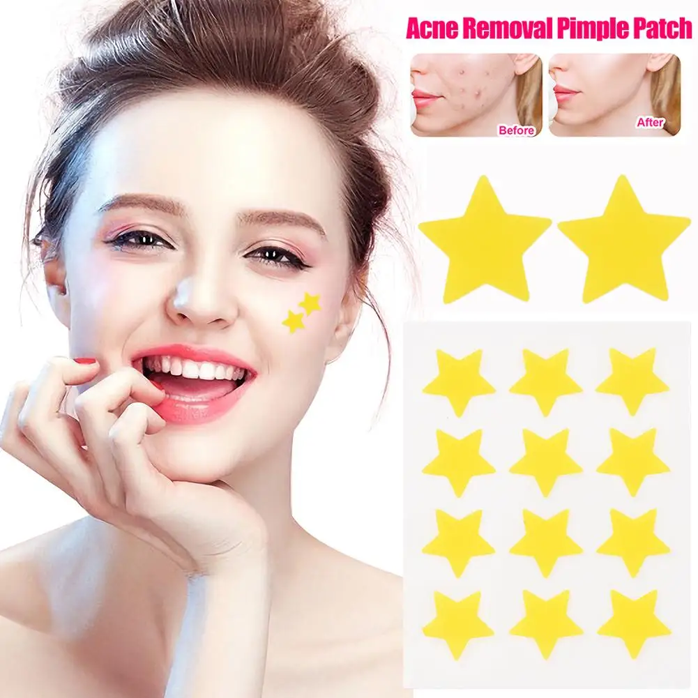 Star Acne/Pimple Patch, Yellow Star Shaped Acne Absorbing Cover Patch, Invisible Hydrocolloid For Face Acne Dots