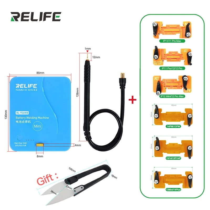 RELIFE RL-936WB MINI zgrzewarka punktowa na baterie Mini zgrzewanie punktowe do IP/HW/MI/MZ/OP/VI i innych głównych zestawów baterii do telefonów