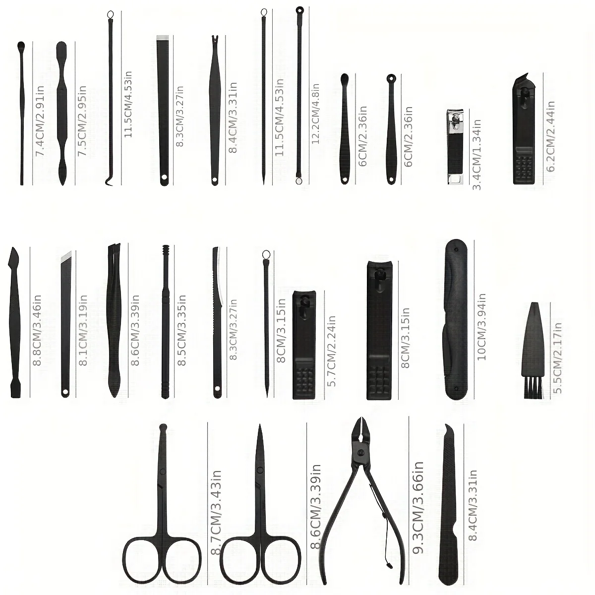 36 pezzi/set tagliaunghie set di strumenti per manicure, con custodia da viaggio portatile, pinze per cuticole e kit taglierina, tagliaunghie professionali