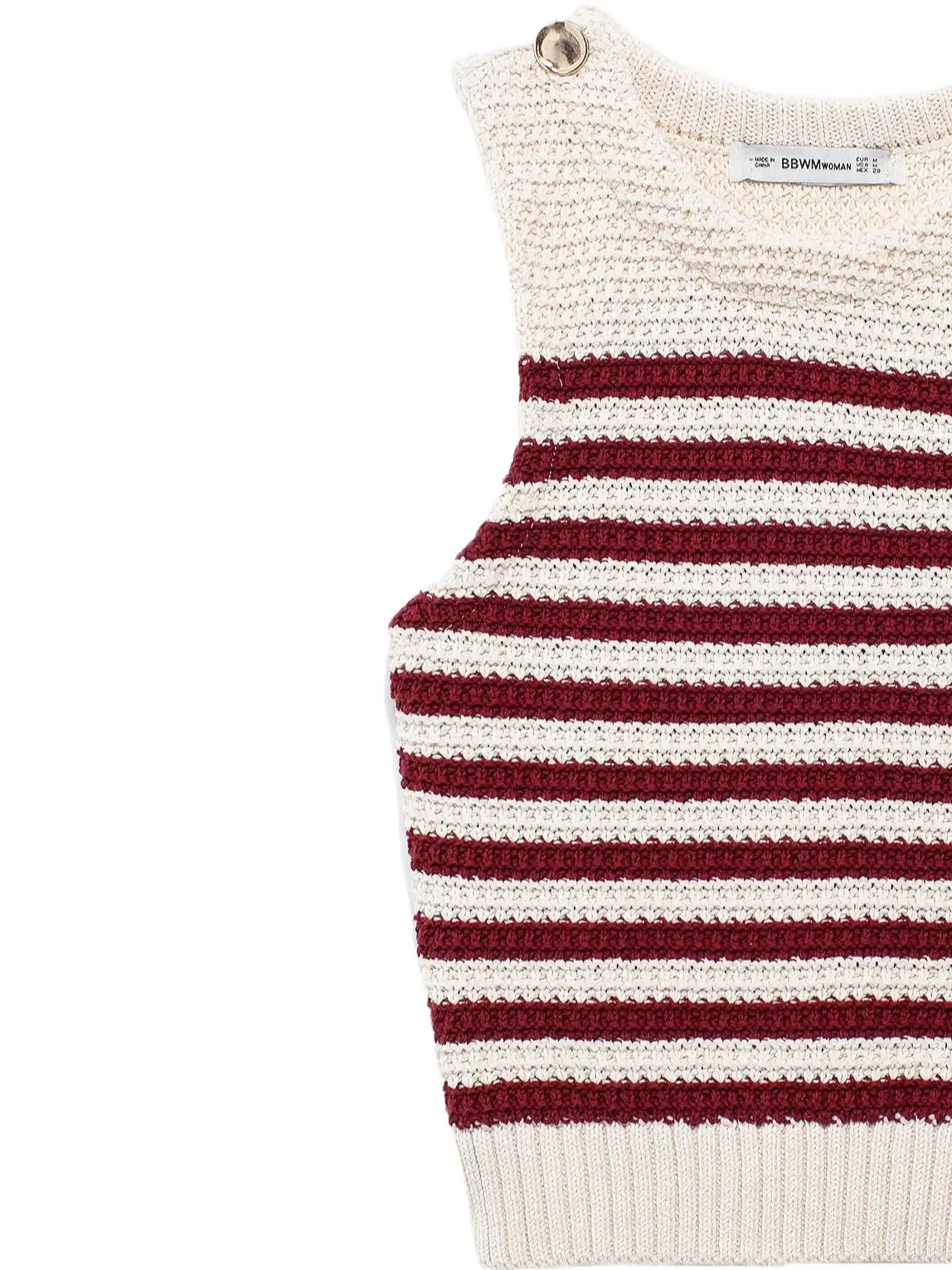 XNWMNZ 2024 Women\'s Fashion Gold Button Knitted Tank Top Women High Street Round Neck Sleeveless Versatile Female Vest Top