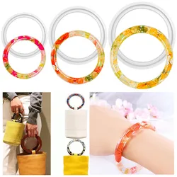 2PCS Silicone Bracelet Resin Epoxy Molds Bracelet Bag Handle DIY Jewelry Make Pendant UV Resin Mould Round Mixed Size Epoxy Mold