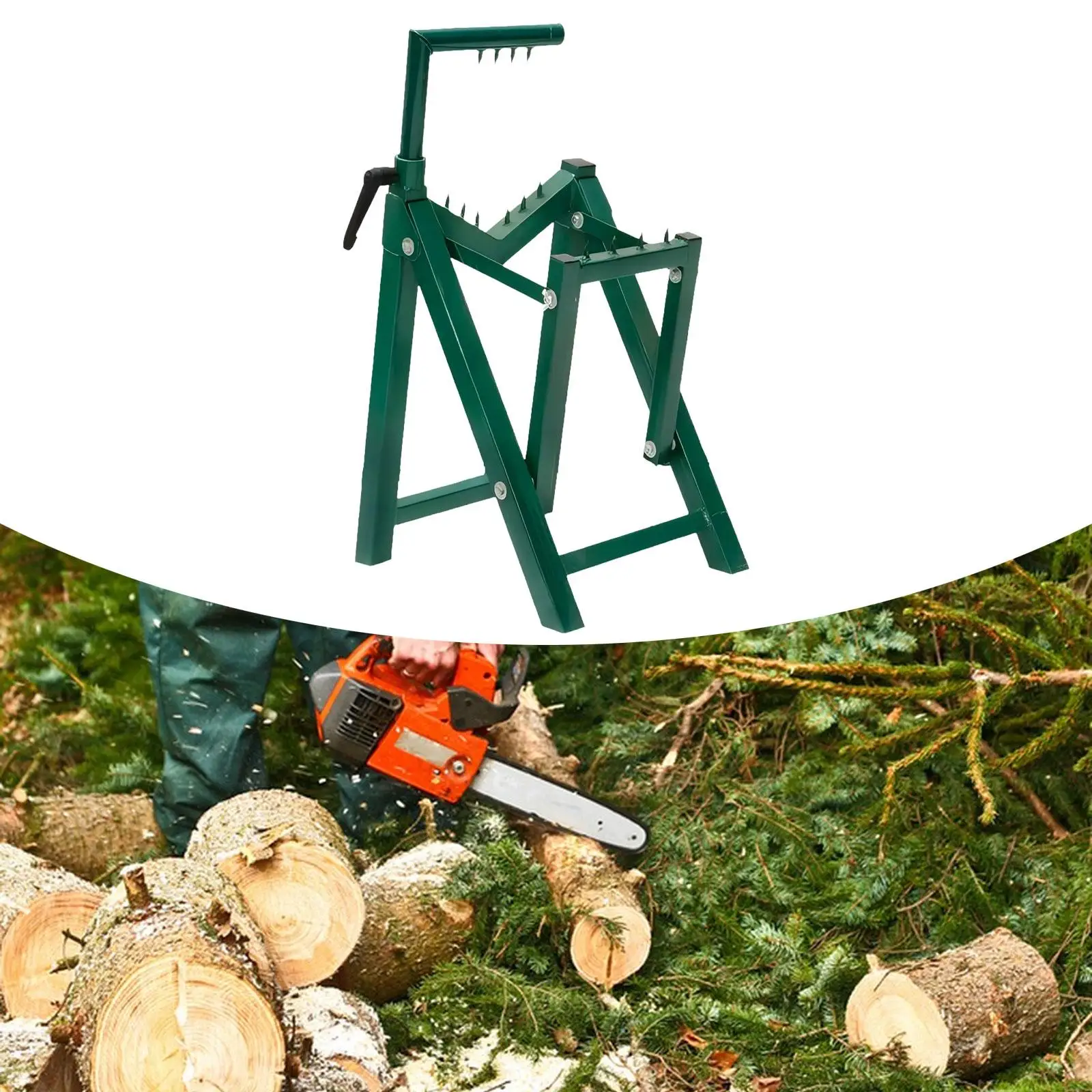 

Folding Sawhorse Log Cutting Holder Metal Log Saw Horse for Cutting Firewood