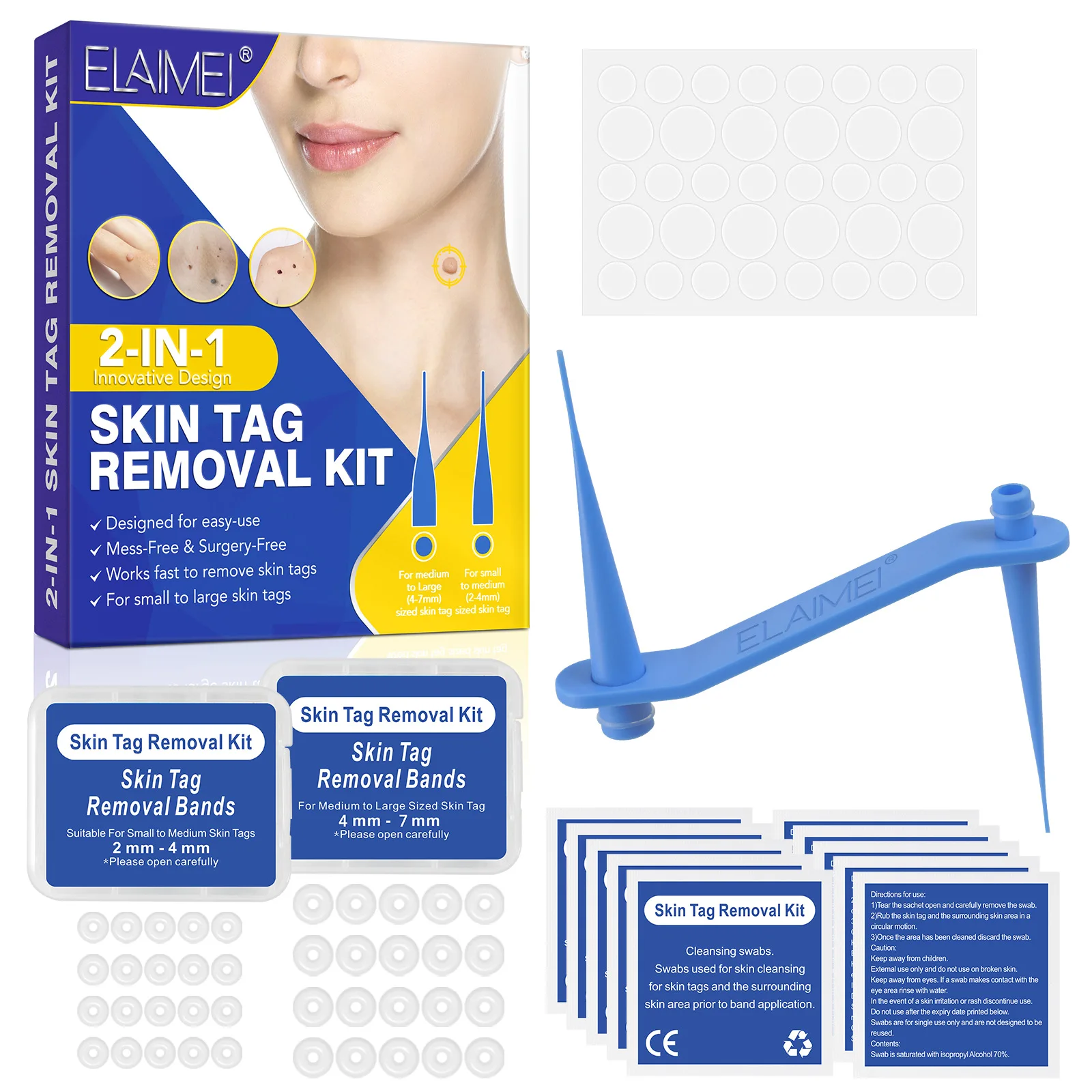 

Double Head Wart Remover Pen Remove Skin Tag Flat Skin Warts Flat Plantar Meat Pellet Set Face Care Beauty Tools