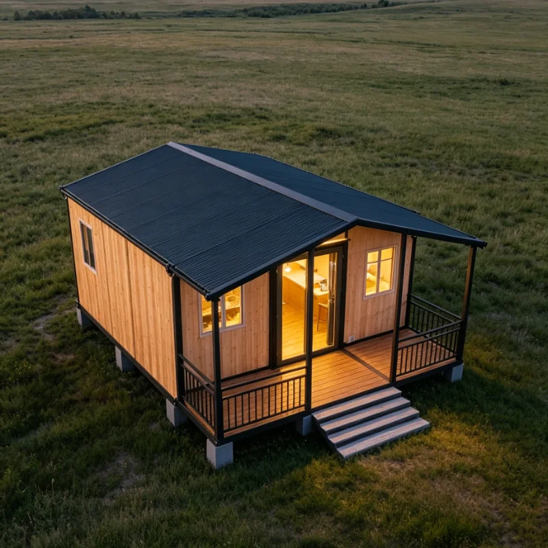 Customized Quick Assembly Folding Tiny House 20ft Prefab Mobile Expandable Container Home with Rock Wool Panels Fast Setup