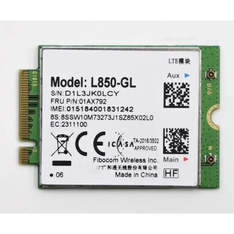 CHEN L850-GL WiFi Card 01AX792 NGFF M.2 Module For Lenovo ThinkPad T580 X280 L580 T480S D330-10IGM T14 Gen 1