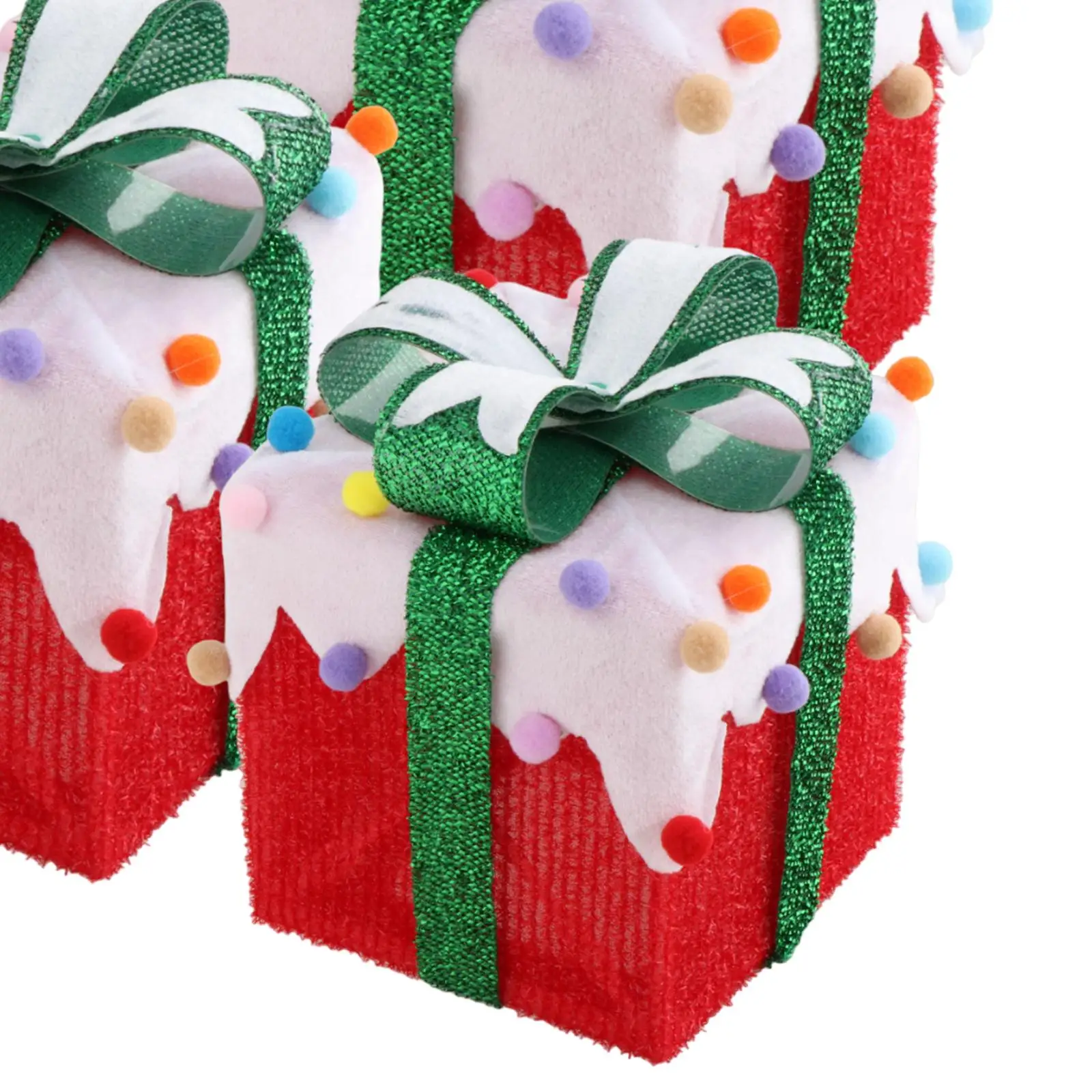 Scatole regalo illuminate a LED Decorazioni natalizie con fiocco per la stanza del negozio di Natale