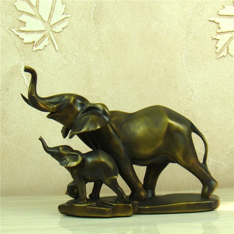 

Mother and Baby Elephant Sculpture Handmade Resin Wildlife Statue Ornament Handicraft Present for Mother's Day Home Decor