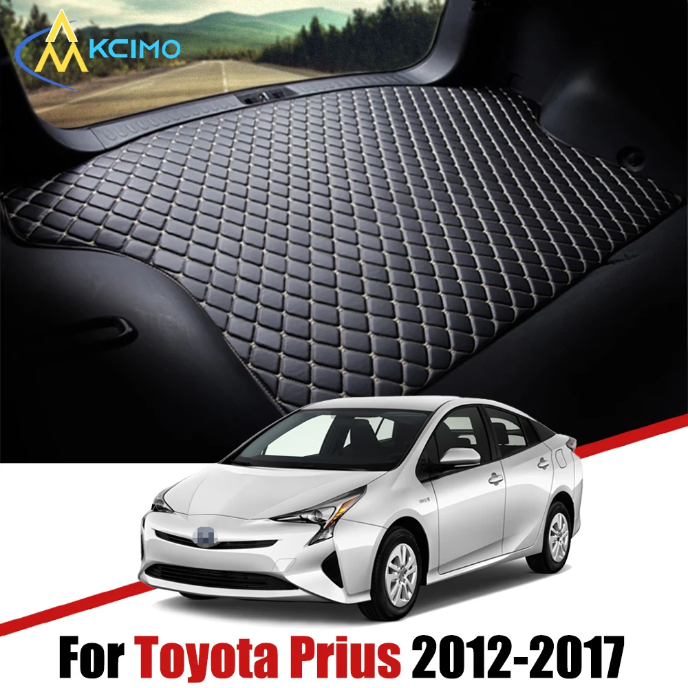 

For Toyota Prius 2012-2017 Artificial Leather Car Trunk Mat Rear Trunk Cargo Protective Mat Car Interior Accessories