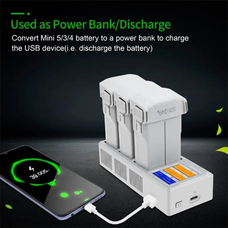 Highly Power 100W 3Way Batteries Charging Station With LCD Display Compatible for Mini5/4/3Pro Batteries Charging D2RC