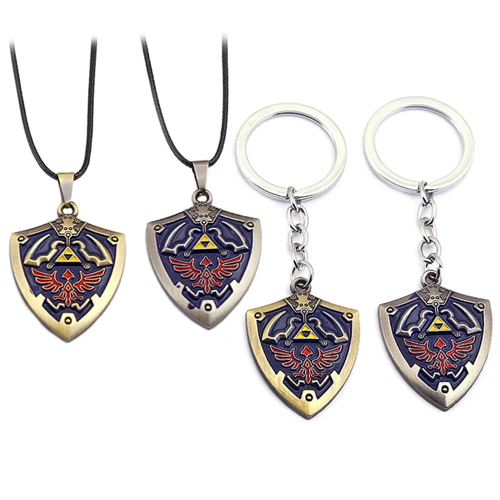 Zelda Legend Keychain Hailia Shield Necklace Funny Anime Zelda Key Chain